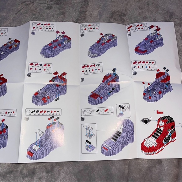 Nike/ Air Jordan red/white/ black building set mini block air super sneakers - Picture 4 of 4